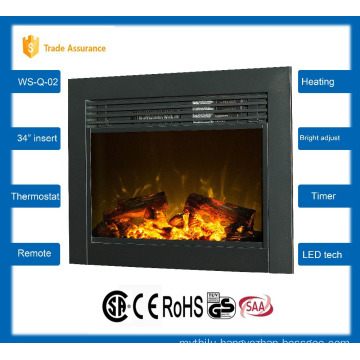 34" classic insert electric fireplace large room heater 110-120V/60Hz